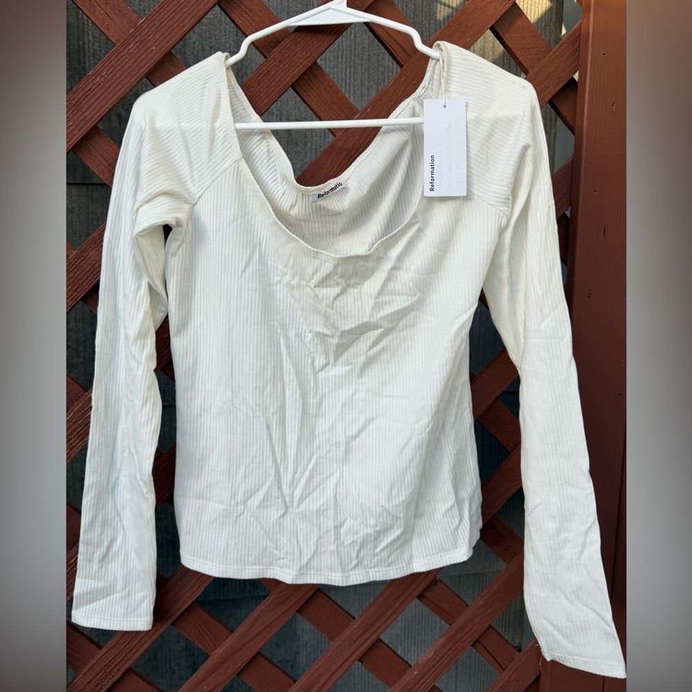 NWT Reformation Long Sleeve Ribbed Top - Size XS